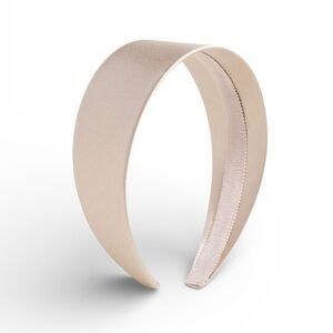 Jennifer Behr Layla Satin Headband in a Neutral Oyster